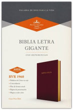 Cargar imagen en el visor de la galería, BIBLIA REINA VALERA 1960 ROJA PIEL FABRICADA LETRA GIGANTE