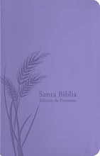 Cargar imagen en el visor de la galería, BIBLIA DE PROMESAS REINA VALERA 1960 TAMAÑO MANUAL LETRA GRANDE PIEL LAVANDA
