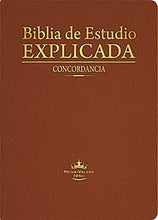 Cargar imagen en el visor de la galería, BIBLIA DE ESTUDIO EXPLICADA CON CONCORDANCIA COLOR MARRÓN- IMITACIÓN PIEL