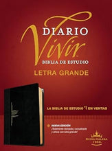 Cargar imagen en el visor de la galería, RV60 DIARIO VIVIR BIBLIA DE ESTUDIO LETRA GRANDE- IMITACIÓN PIEL NEGRO ONICE  CON ÍNDICE
