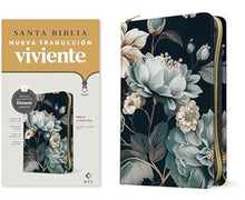 Cargar imagen en el visor de la galería, BIBLIA ULTRAFINA NUEVA TRADUCCIÓN VIVIENTE CON ZIPPER CON FILAMENT- FLORAL
