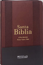 Cargar imagen en el visor de la galería, BIBLIA REINA VALERA 1960 LETRA GRANDE- FONT 12 TAMAÑO MANUAL MARRÓN CON ÍNDICE Y CIERRE