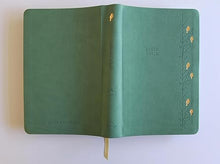 Cargar imagen en el visor de la galería, RV60 BIBLIA LETRA GIGANTE, SIMIL PIEL VERDE CON PÁJAROS CANTOS PINTADOS