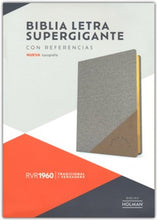 Cargar imagen en el visor de la galería, BIBLIA REINA VALERA 1960- LETRA GIGANTE GRIS SIMIL PIEL