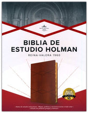 Cargar imagen en el visor de la galería, BIBLIA DE ESTUDIO HOLMAN REINA VALERA 1960 CAFÉ SÍMIL PIEL