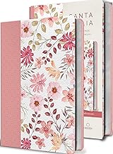 Cargar imagen en el visor de la galería, BIBLIA RV60 LETRA GRANDE-SIMIL PIEL ROSADA CON FLORES- TAMAÑO MANUAL