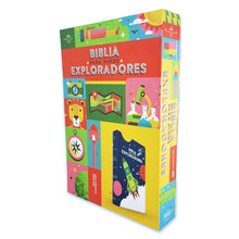 Cargar imagen en el visor de la galería, BIBLIA REINA VALERA 1960 PARA NIÑOS EXPLORADORES LAVANDA COMPÁS SIMIL PIEL