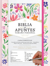 Cargar imagen en el visor de la galería, BIBLIA DE APUNTES REINA VALERA 1960- TAMAÑO PERSONAL FLOREADA TELA IMPRESA