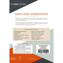 Cargar imagen en el visor de la galería, BIBLIA REINA VALERA 1960 FLORES PIEL ROSADA FABRICADA LETRA SUPER GIGANTE CON REFERENCIAS