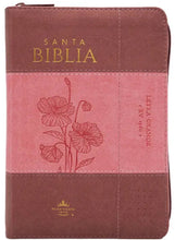 Cargar imagen en el visor de la galería, RV1960 SANTA BIBLIA REINA VALERA PIEL FLORAL ROSA FLORES
