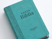 Cargar imagen en el visor de la galería, RV60 BIBLIA MANUAL COLECCIÓN CORINTO TURQUEZA LETRA 14 PTS SIMIL PIEL