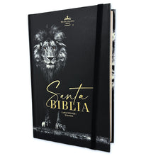 Cargar imagen en el visor de la galería, SANTA BIBLIA REINA VALERA 1960- ROSTRO LEÓN LETRA GRANDE Y TIRA ELÁSTICA NEGRA TAPA DURA