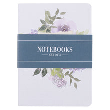Cargar imagen en el visor de la galería, NOTEBOOK SET 3PC JOYFUL IN HOPE LILAC WATERCOLOR LARGE- ROMANS 12:12