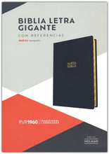 Cargar imagen en el visor de la galería, BIBLIA REINA VALERA 1960 NEGRA PIEL FABRICADA LETRA GIGANTE CON ÍNDICE