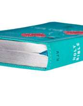 Cargar imagen en el visor de la galería, KJV BIBLE TURQUOISE FAUX LEATHER COMPACT