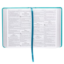 Cargar imagen en el visor de la galería, KJV BIBLE TURQUOISE FAUX LEATHER COMPACT