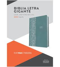 Cargar imagen en el visor de la galería, BIBLIA REINA VALERA 1960 VERDE ESMERALDA PIEL FABRICADA LETRA GIGANTE