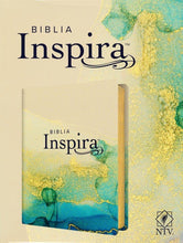 Cargar imagen en el visor de la galería, BIBLIA INSPIRA- NUEVA TRADUCCIÓN VIVIENTE -INSPIRA TU CREATIVIDAD ACUARELA AZUL Y ORO