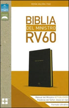 Cargar imagen en el visor de la galería, BIBLIA DE MINISTRO RVR 1960 PIEL NEGRA