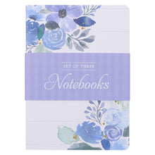 Cargar imagen en el visor de la galería, STRENGTH BLUE FLORAL LARGE NOTEBOOK SET- PSALM 28:7