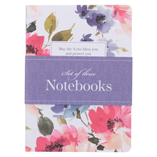 Cargar imagen en el visor de la galería, BLESS AND PROTECT YOU FLORAL LARGE NOTEBOOK SET- NUMBERS 6:24