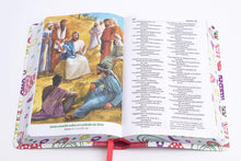 Cargar imagen en el visor de la galería, NVI BIBLIA LUZ EN MI CAMINO- CORAZONES MULTICOLOR SIMIL PIEL