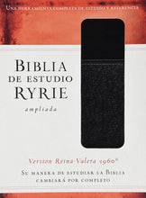 Cargar imagen en el visor de la galería, RVR1960 BIBLIA DE ESTUDIO RYRIE- AMPLIADA DUO TONO NEGRO CON ÍNDICE