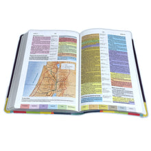 Cargar imagen en el visor de la galería, RVR1960 BIBLIA DE ESTUDIO ARCOIRIS- MORADO SIMIL PIEL