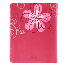 Cargar imagen en el visor de la galería, DEVOCIONALES DE UN MINUTO PARA NIÑAS- COLOR ROSA OSCURO CON FLORES EN PIEL