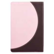 Cargar imagen en el visor de la galería, KJV BIBLE BROWN PINK FAUX LEATHER DELUXE GIFT BIBLE RED LETTER EDITION RIBBON MARKER