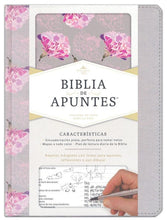 Cargar imagen en el visor de la galería, RVR 1960 BIBLIA DE APUNTES GRIS Y FLOREADO TELA IMPRESA