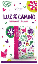 Cargar imagen en el visor de la galería, NVI BIBLIA LUZ EN MI CAMINO- CORAZONES MULTICOLOR SIMIL PIEL