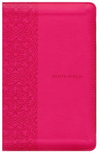 Cargar imagen en el visor de la galería, RVR60 BIBLIA LETRA GRANDE SIMIL PIEL FUCSIA CREMALLERA TAMAÑO MANUAL