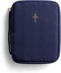 BIBLE COVER CROSS NAVY