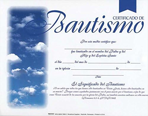 CERTIFICADOS PARA BAUTISMO- 6 UNIDADES