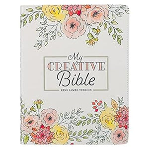 MY CREATIVE BIBLE- KING JAMES VERSION- PEARLIZED WHITE FAUX LEATHER