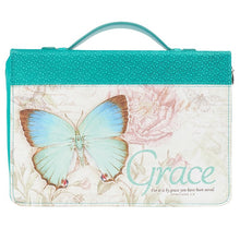 Cargar imagen en el visor de la galería, COVER GRACE BUTTERFLY BLESSINGS TEAL FAUX LEATHER FASHION
