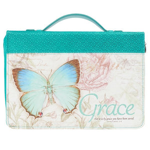 COVER GRACE BUTTERFLY BLESSINGS TEAL FAUX LEATHER FASHION