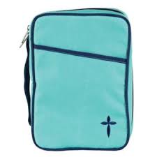 BIBLE COVER CROSS TURQUESA NAVY CANVAS LARGE