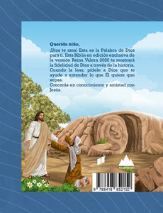 BIBLIA REINA VALERA 2020 PARA NIÑAS Y/O NIÑOS TAPA DURA ROSA O AZUL  LETRA GRANDE