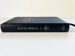 BIBLIA REINA VALERA 1960 TAPA DURA CRUZ CON CORONA- LETRA GRANDE TAMAÑO MANUAL FONT 10. 5