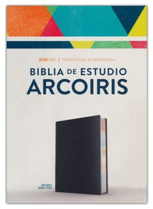 REINA VALERA 1960 BIBLIA DE ESTUDIO  ARCOIRIS NEGRO SIMIL PIEL