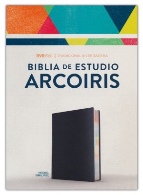 REINA VALERA 1960 BIBLIA DE ESTUDIO  ARCOIRIS NEGRO SIMIL PIEL