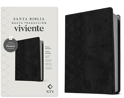 BIBLIA MANUAL NUEVA TRADUCCIÓN VIVIENTE LETRA GRANDE CON FILAMENT- SENTIPIEL NEGRO