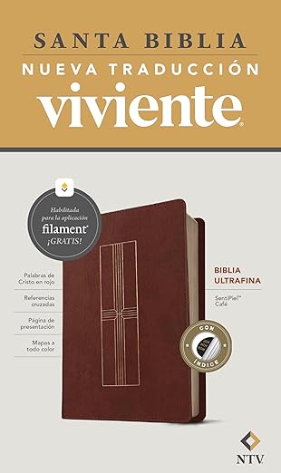 BIBLIA ULTRAFINA NUEVA TRADUCCIÓN VIVIENTE CON FILAMENT- SENTI PIEL  ÍNDICE