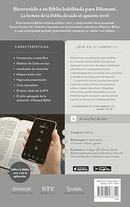 BIBLIA MANUAL NUEVA TRADUCCIÓN VIVIENTE- LETRA GRANDE CON FILAMENT AZUL OSCURO FLORES