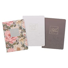 Cargar imagen en el visor de la galería, NOTEBOOK SET 3PC STRONG &amp; CORAGEOUS FLORAL JUAN 1:09
