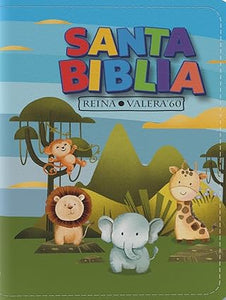 BIBLIA RVR60 COMPACTA PARA NIÑOS ANIMALES VINILO CON CIERRE