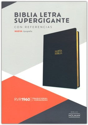 BIBLIA REINA VALERA 1960 NEGRO PIEL FABRICADA  LETRA SUPERGIGANTE