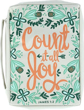 Cargar imagen en el visor de la galería, BIBLE COVER COUNT IT ALL JOY- CARRY HANDLE AND FONT POCKET
